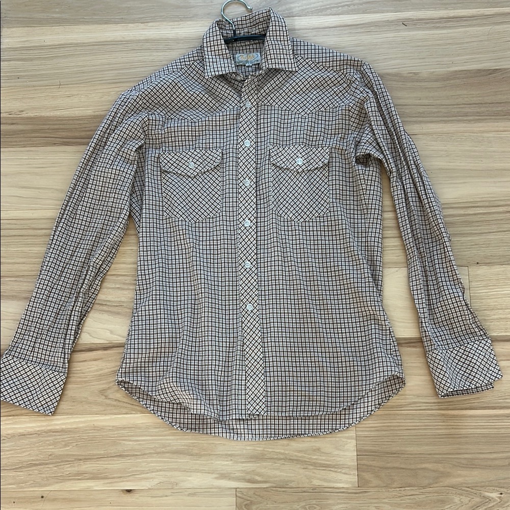 Vintage 70s Retro Plaid Button-Down Men’s Shirt